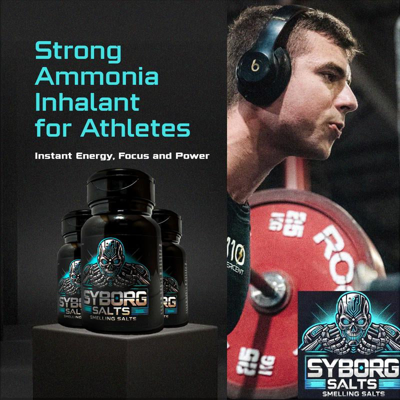 Syborg Smelling Salts | Potent Ammonia Inhalant for Athletes in High Performance Sports |Powerlifting, Hockey, Football, Weight Lifting | Made in The