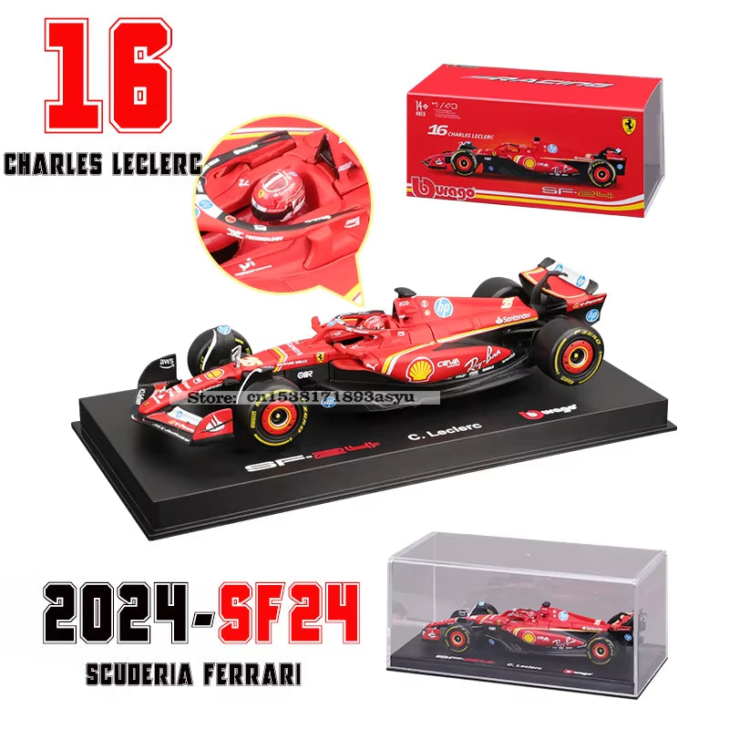Bburago 1:43 F1 2024 Mclaren  Mercedes Benz W15 Ferrari SF24 Red Bull RB20 Alpine A524 Alloy Car Racing Model Gift Toy