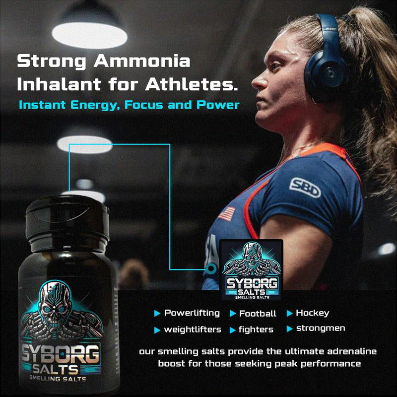Syborg Smelling Salts | Potent Ammonia Inhalant for Athletes in High Performance Sports |Powerlifting, Hockey, Football, Weight Lifting | Made in The