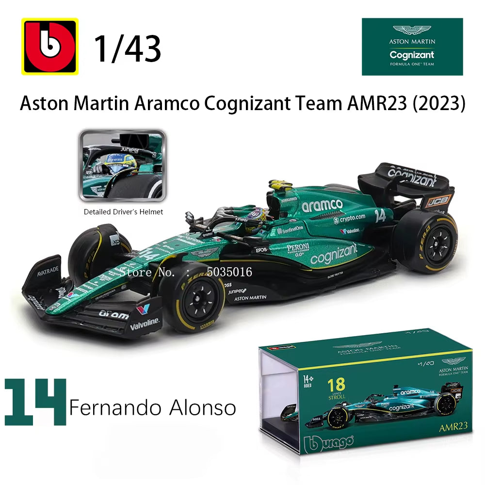 Bburago 1:43 F1 2024 Mclaren  Mercedes Benz W15 Ferrari SF24 Red Bull RB20 Alpine A524 Alloy Car Racing Model Gift Toy