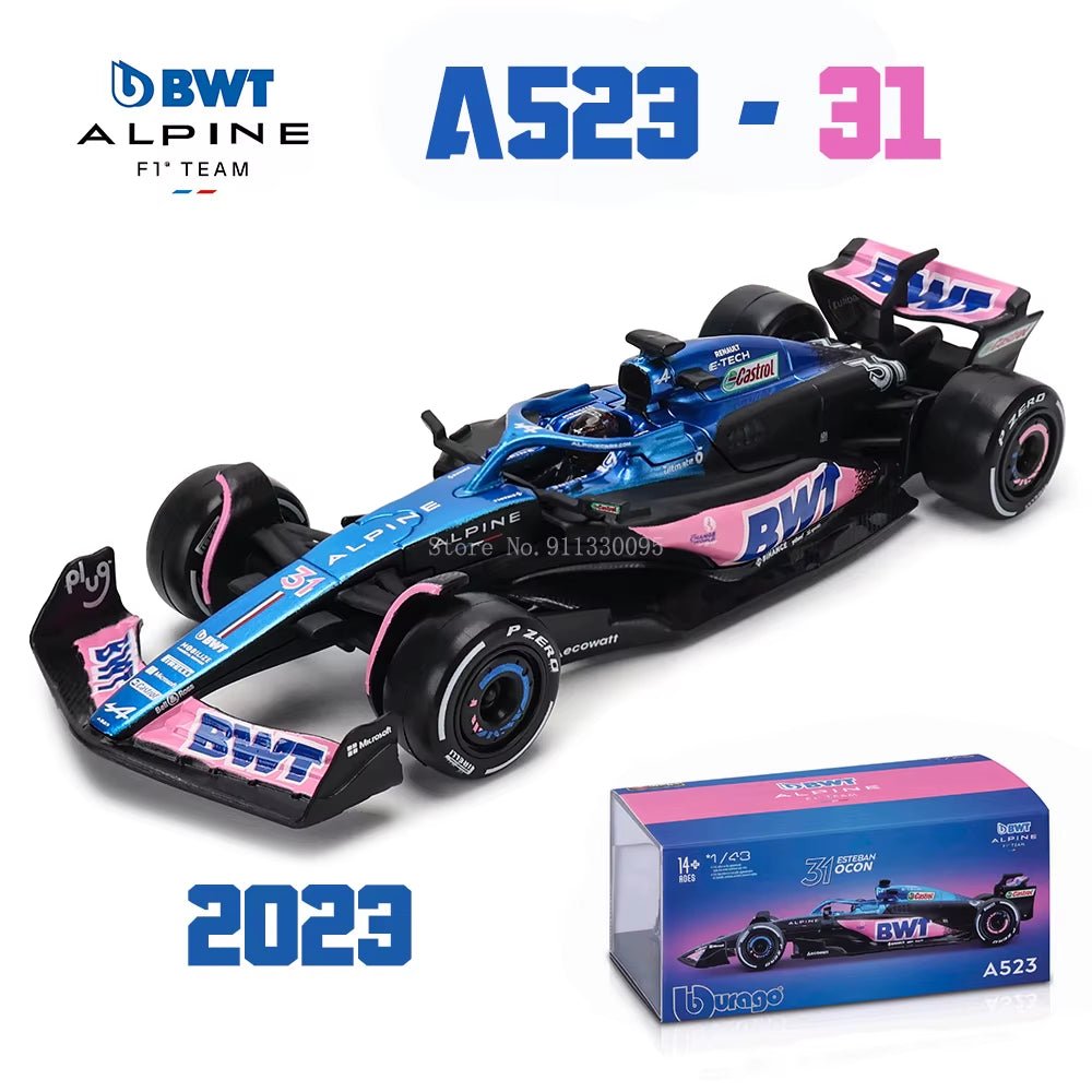 Bburago 1:43 F1 2024 Mclaren  Mercedes Benz W15 Ferrari SF24 Red Bull RB20 Alpine A524 Alloy Car Racing Model Gift Toy
