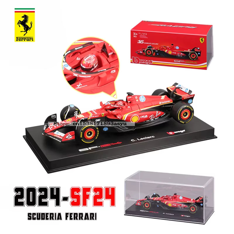Bburago 1:43 F1 2024 Mclaren  Mercedes Benz W15 Ferrari SF24 Red Bull RB20 Alpine A524 Alloy Car Racing Model Gift Toy