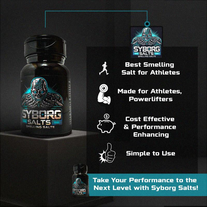 Syborg Smelling Salts | Potent Ammonia Inhalant for Athletes in High Performance Sports |Powerlifting, Hockey, Football, Weight Lifting | Made in The