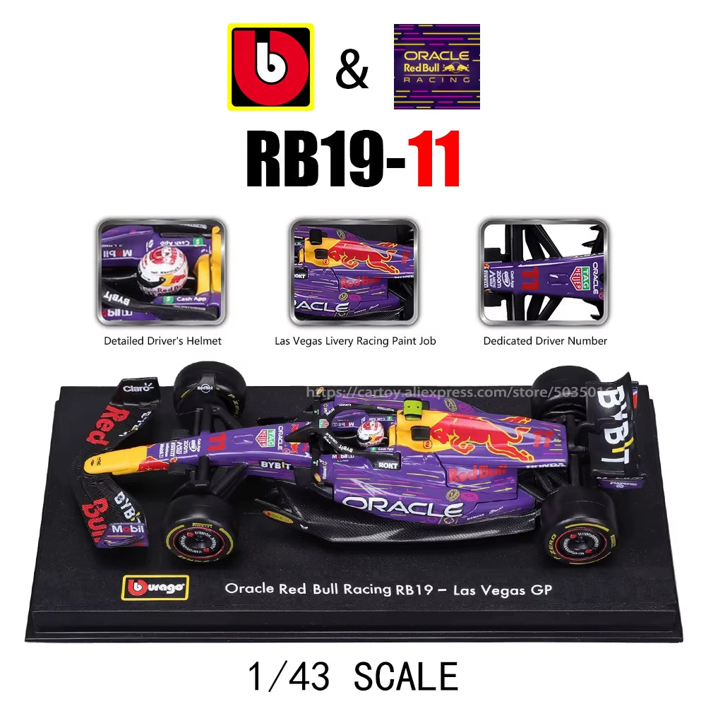 Bburago 1:43 F1 2024 Mclaren  Mercedes Benz W15 Ferrari SF24 Red Bull RB20 Alpine A524 Alloy Car Racing Model Gift Toy